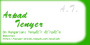 arpad tenyer business card